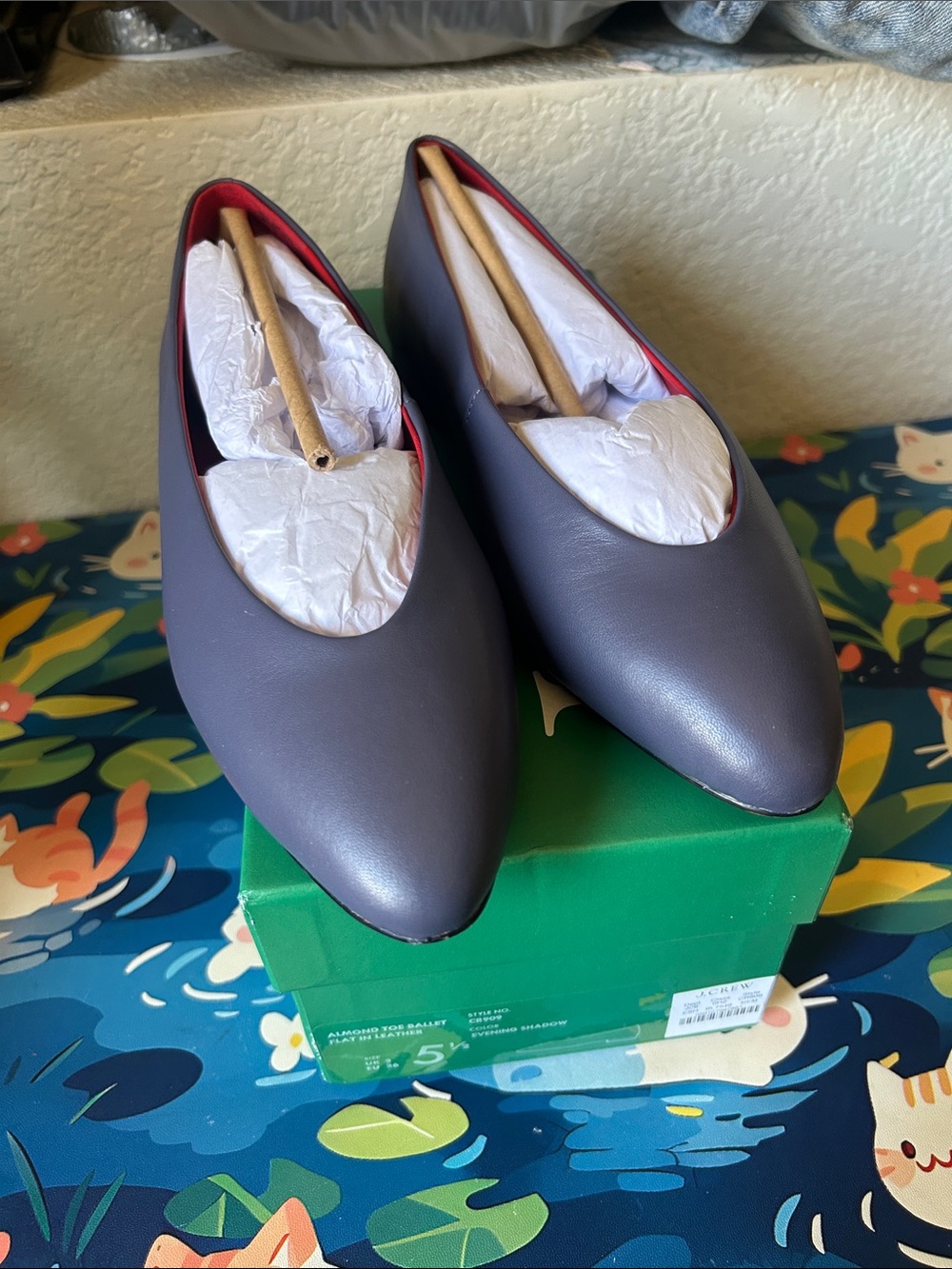 J. Crew Almomd Toe Bea Ballet flat Evening Shadow NIB